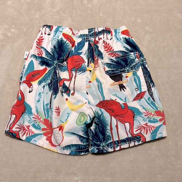 Vintage Summer Boys Tropical / Flamingo Swim Trunks | Size 7 - Picture 4 of 4